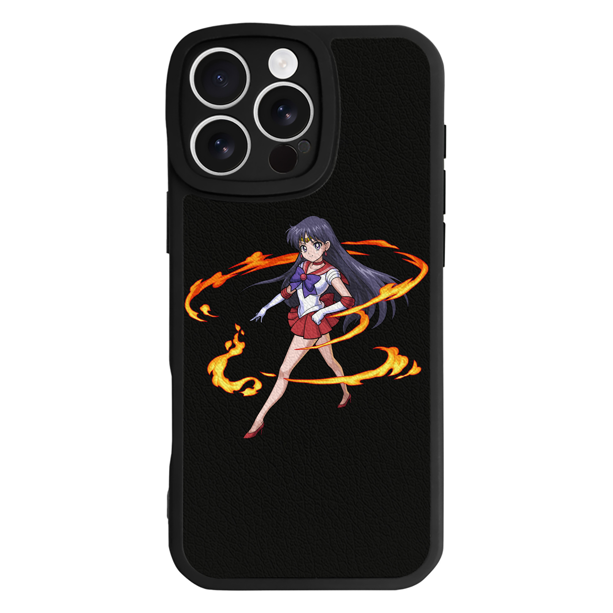 （画像用） 美少女戦士セーラームーン 火野レイ ひの レイ Sailor Moon Hino Rei （セーラーマーズ,Sailor Mars） 【iPhone 16シリーズ対応】シリコンスマホケース（レザー調） 材質：シリコン